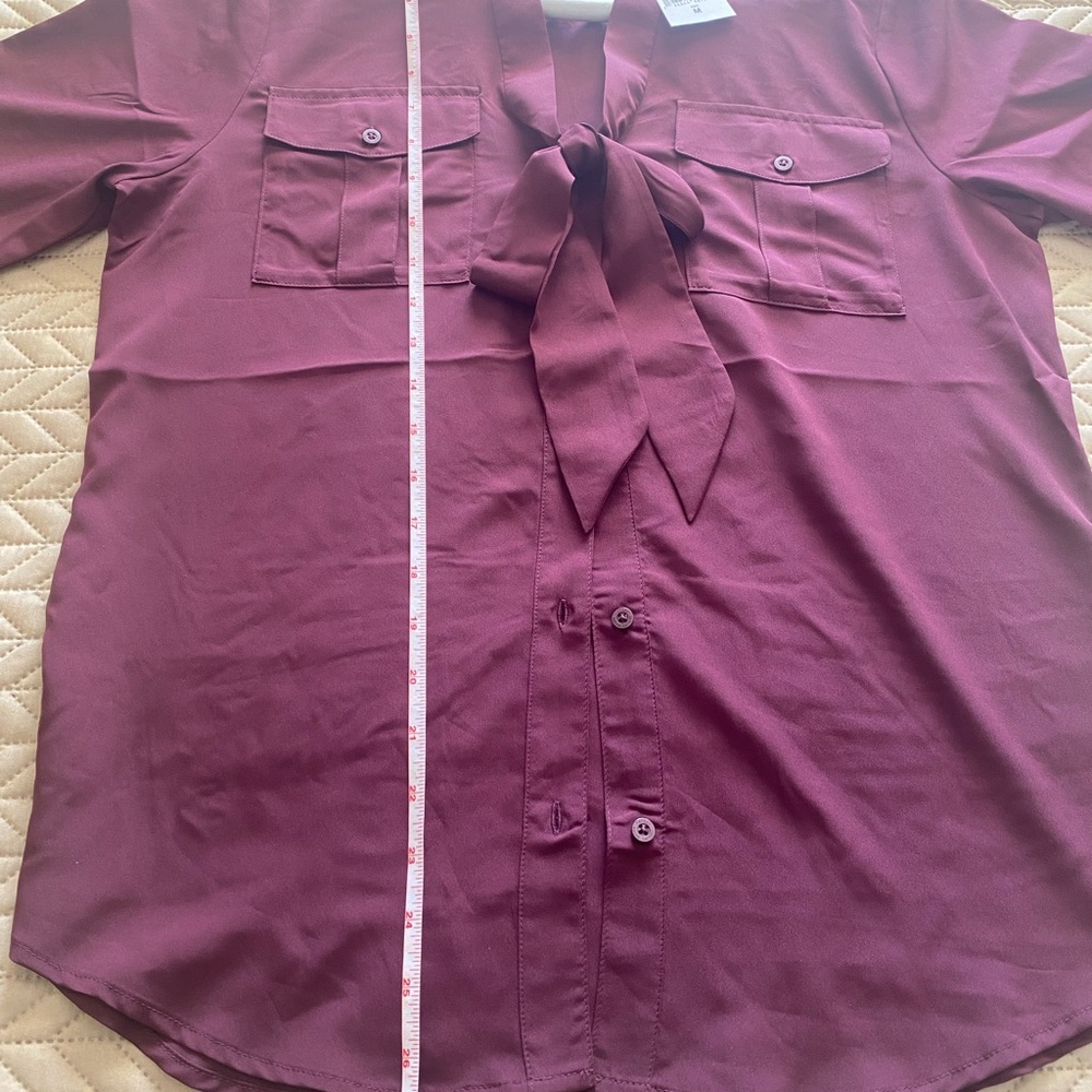 Lauren by Ralph Lauren tie neck long sleeve blouse size medium - Picture 11 of 16